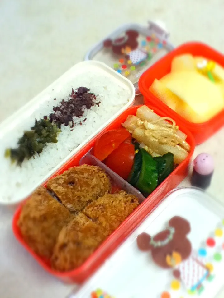 Today's JK lunch box. メンチカツだよ〜ん♪|hoppycowさん