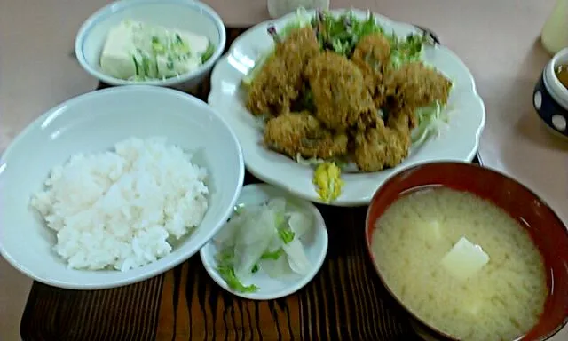 カキフライ定食|まぐろさん