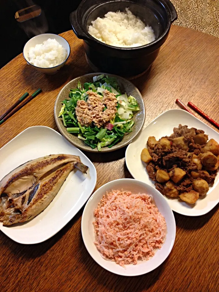 ★牛肉と里芋のうま煮★糸こんたらこ★ほっけ★ツナサラダ|三宅 里美さん