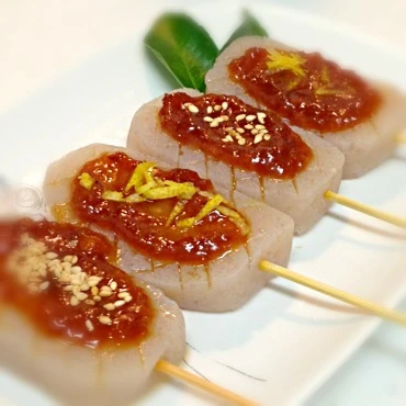 蒟蒻の味噌田楽|こねこねこのこさん