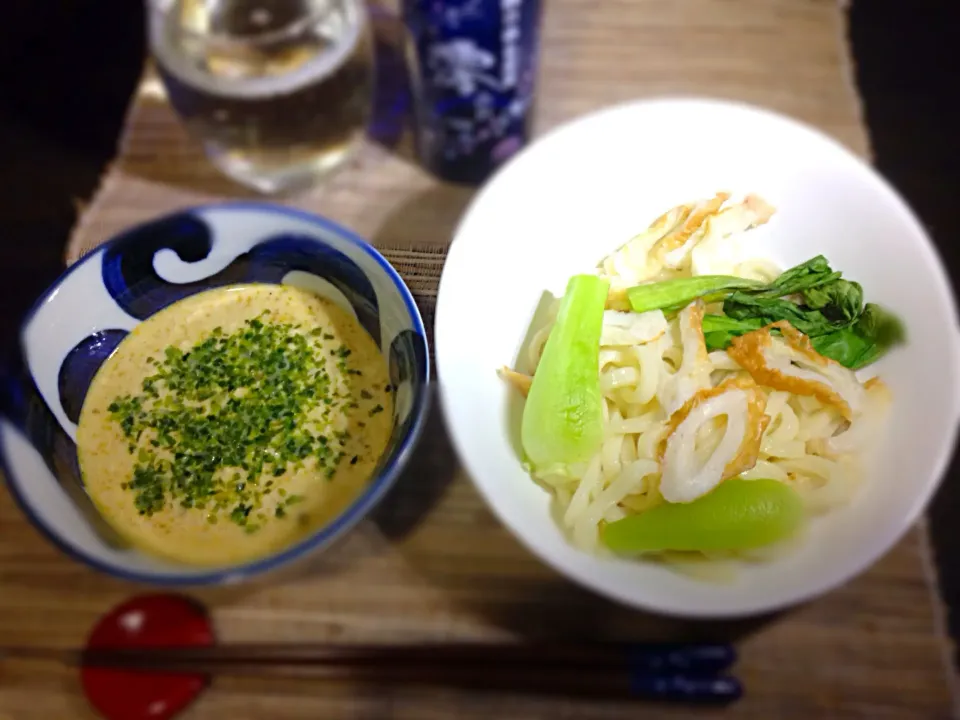 豆腐カレーだれのつけうどん|あつしさん