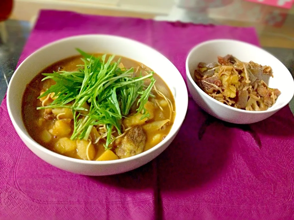 カレーそうめん＆具沢山牛すじ煮込み|友博さん