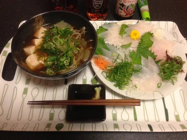 豆腐と大根の炊合せ、カワハギのお刺身！✩⃛꒰⁎⁍̴◡⁍̴⁎ ॢ꒱✨|サソリさん