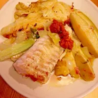 Portuguese style Baked cod fish in clay pot.|Sophia Wijnenさん