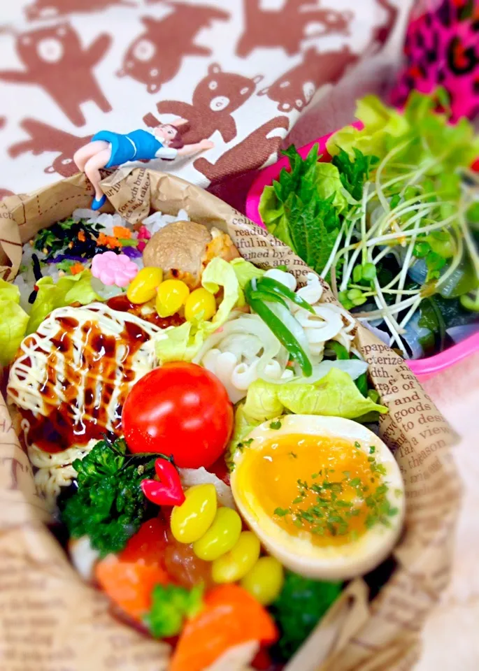 おからと豆腐のお好み焼きお弁当♪|桃実さん