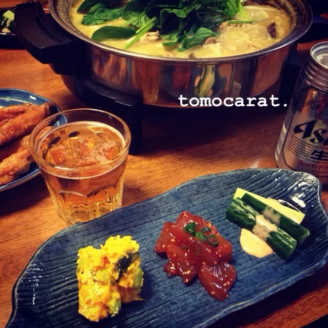 グリーンカレー鍋と、前菜三種盛り|tomocarat.さん