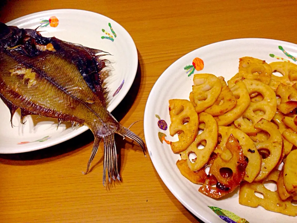 Snapdishの料理写真:頂き物の食材を使った夕飯です|スケルトンさん