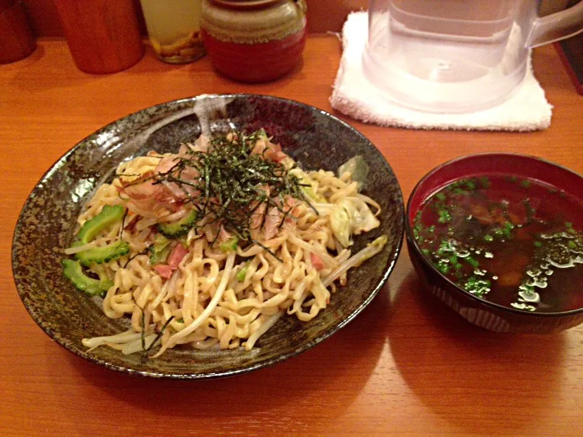 Snapdishの料理写真:まかない♡沖縄風焼きそば|みさとさん