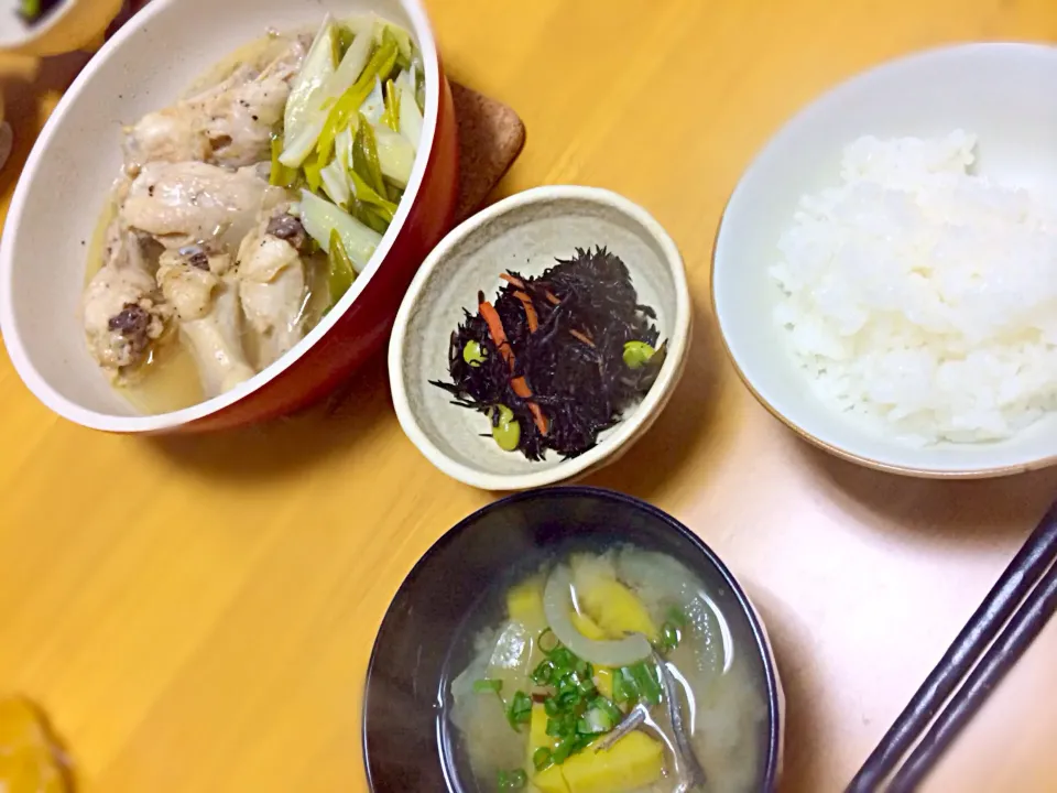 鶏手羽ねぎの塩バター煮|さちこさん