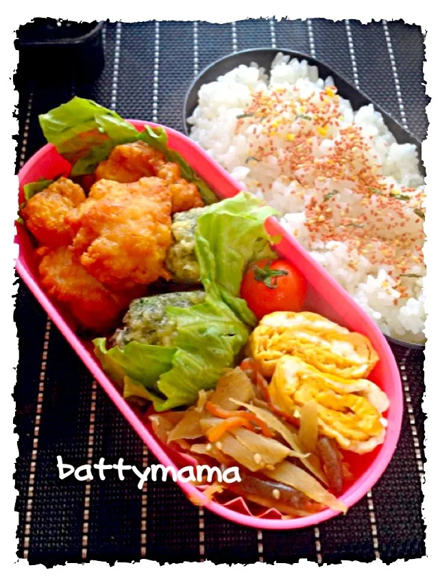 鶏の唐揚げ弁当〜☆battymamaの女子かわぃぃお弁当〜☆12/4(水)☆|ばってぃーまま＠♪さん