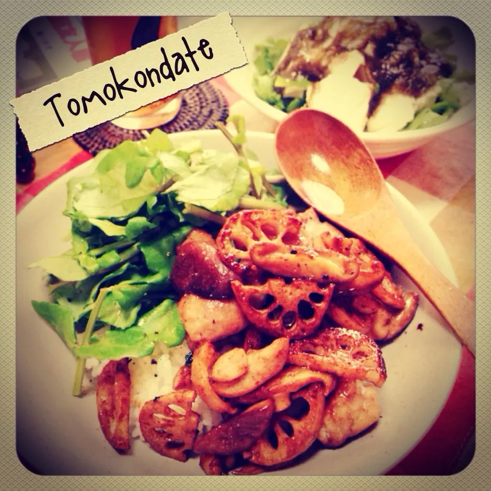 今日のトモコンダテは鶏レンコンのバルサミコ丼🐓🍚🍴💨✨|🇯🇵ともこちゃん。さん