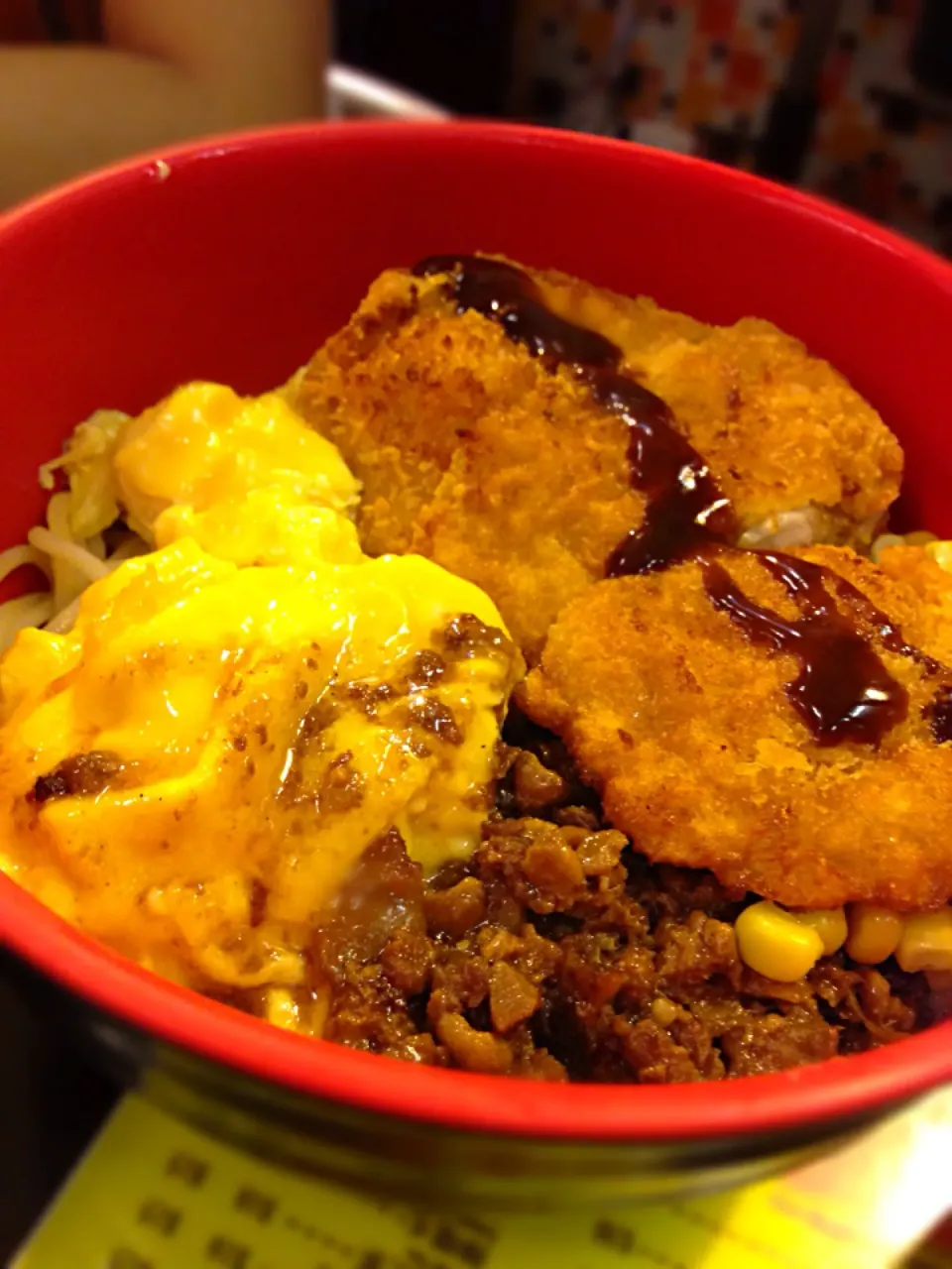 Deep Fried Chicken Thigh Instant Noodle with Minced Pork & Scrambled Egg|willklhさん