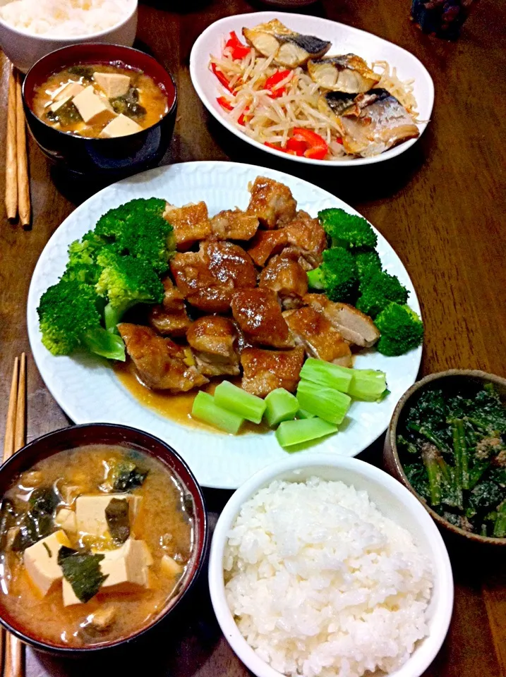 シカの生姜焼きのタレゎ、鶏肉にも合う👍〜塩鯖焼き〜三兄弟晩飯(´◡͐`)|いよこ🍻さん