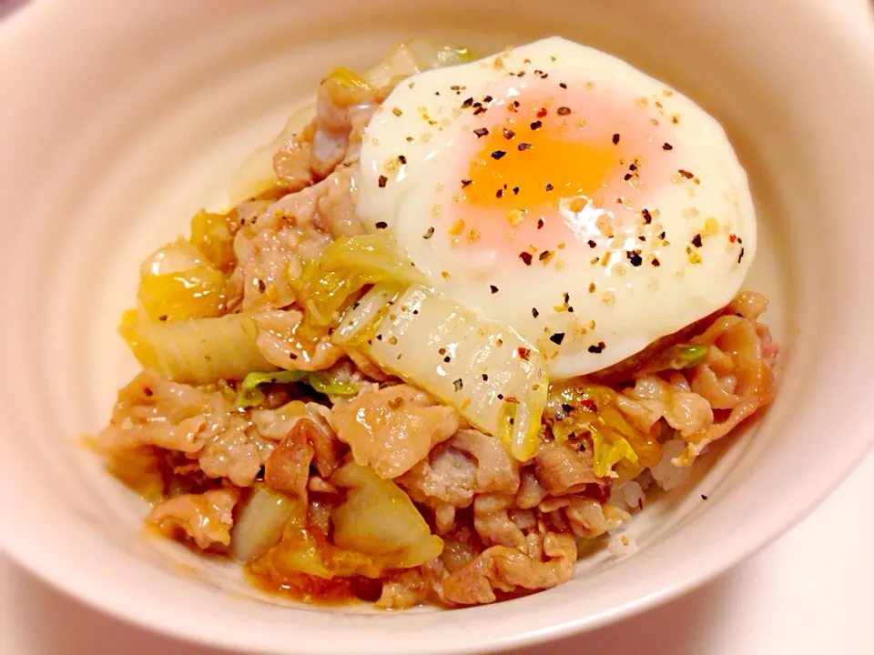 白菜と豚肉中華あんかけ丼|ゆりえさん