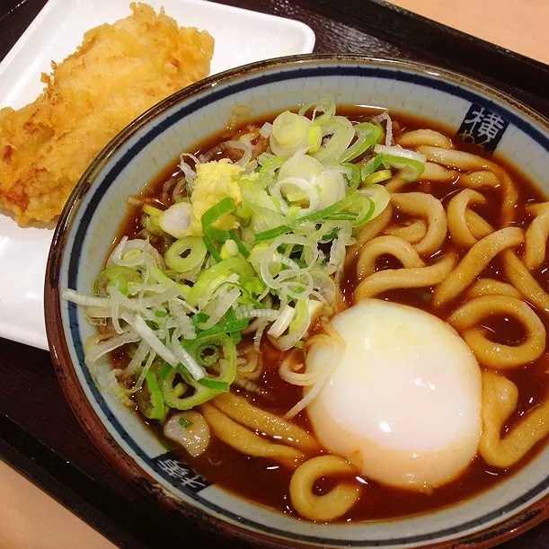 今日の晩ご飯。味噌玉うどんと鶏天。|chacoさん