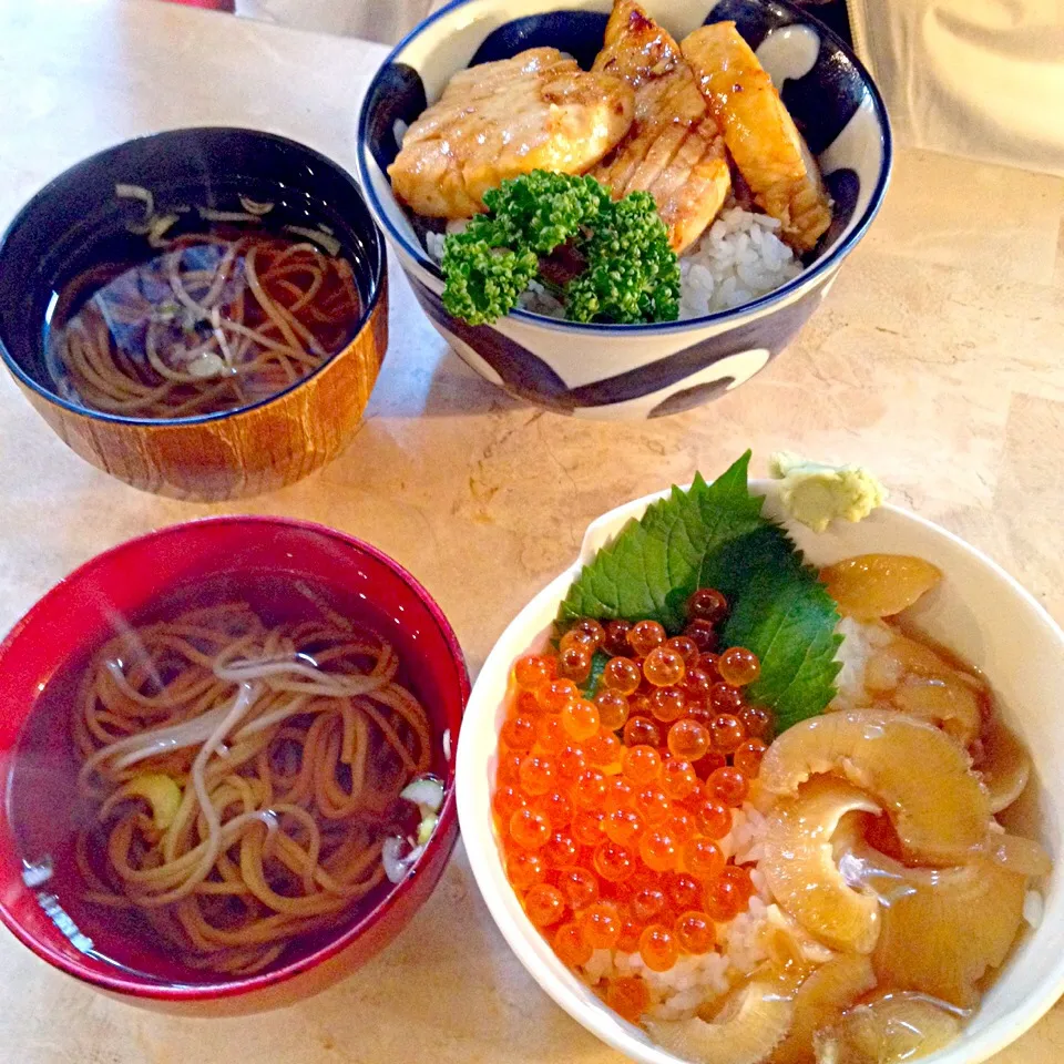 Snapdishの料理写真:Buggy いくらフカヒレ丼・メカステーキ丼|カウンター嬢さん