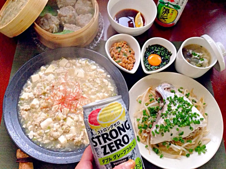 Today's Dinner🍴白い和中華ﾃﾞｨﾅｰ?!白い麻婆豆腐・蒸し鰤かま・焼売|🌈Ami🍻さん