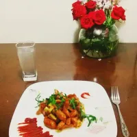 Mini-sausages and vegetables with ketchup&BBQ sauce|Susan Parkさん