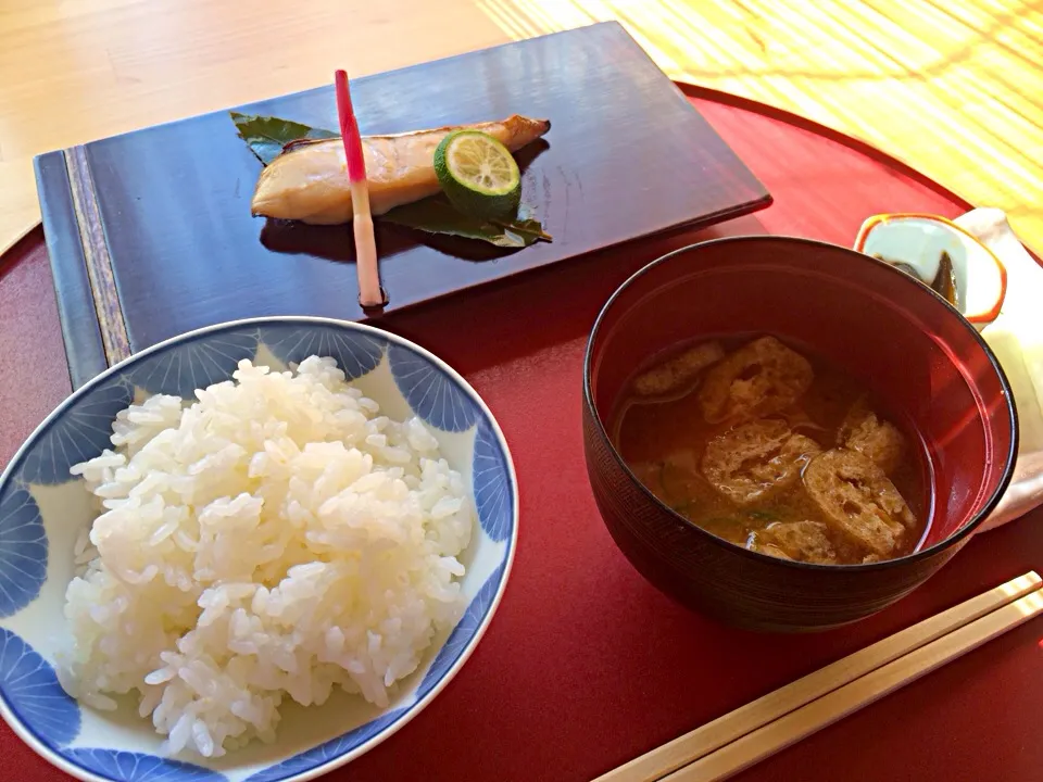 鰆の幽庵味噌焼き＆ご飯とみそ汁|ミキンコさん