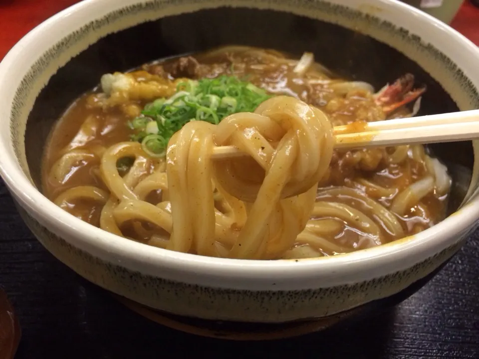 日帰り出張で食べた大阪・得正の海老天カレーうどん|juneshunさん