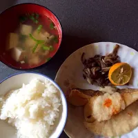 たらのつけ焼きトトロがけ           豆腐スープ|ゆきえさん