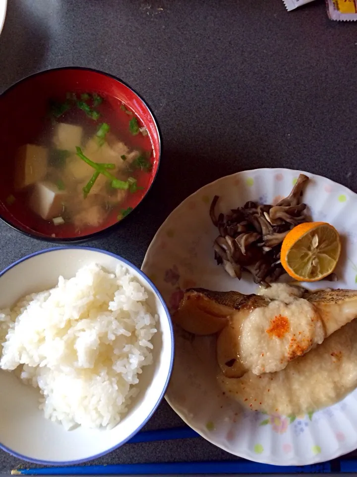 たらのつけ焼きトトロがけ           豆腐スープ|ゆきえさん