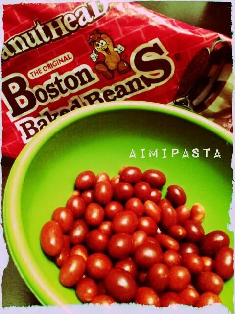 お砂糖とピーナツで出来たベイクビーンズという名のお菓子☆boston bake beans|aimipastaさん