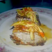 Grilled tuna with spicy mango sauce|MollyGeeさん