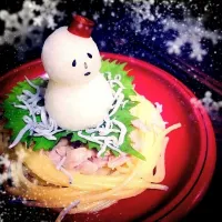 Snapdishの料理写真:雪だるまの大根おろしパスタ。