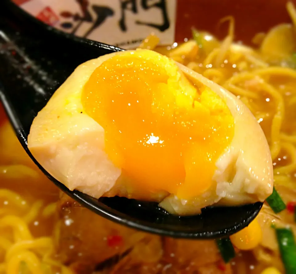 Bishamon Zero, Ramen Champion. Perfectly done aji-tamago|coxiella24さん