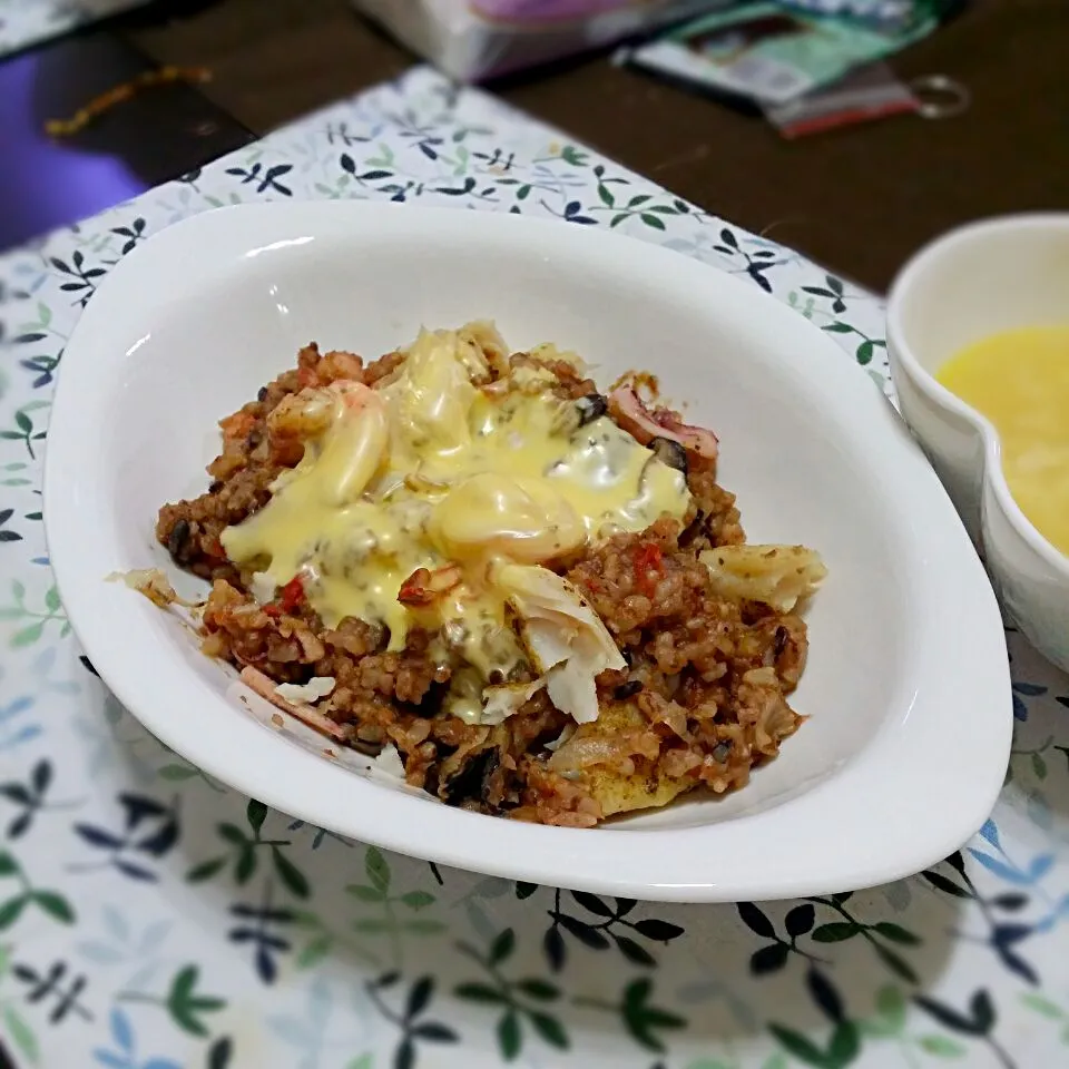 香料海鮮燉飯~健康的十穀米版 Heavenly -spiced seafood rice|Lisa Gongさん