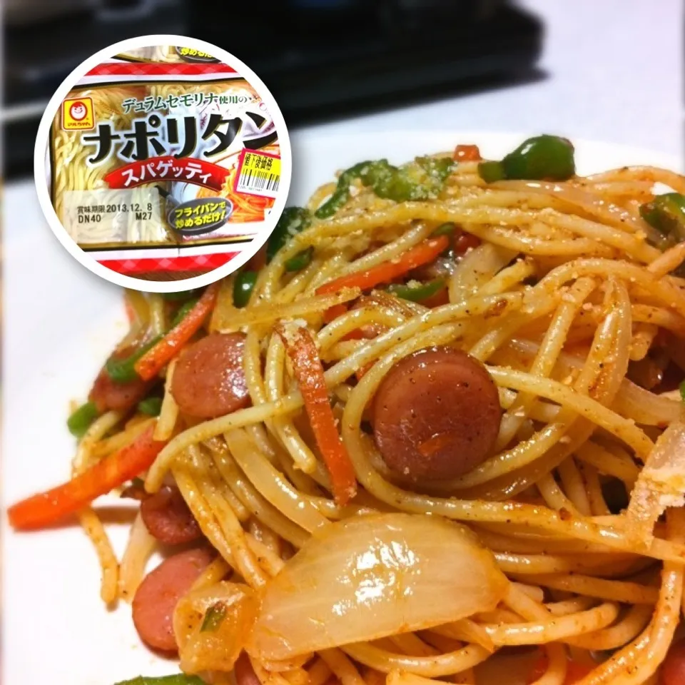 Snapdishの料理写真:131207-ナポリタンスパゲッティ/ご飯 ¥150 #夕食 #自炊|dune725さん