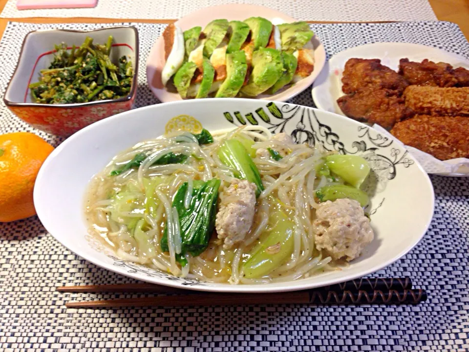 青梗菜と鶏つくねのあんかけソーメン|Junko  Tanakaさん