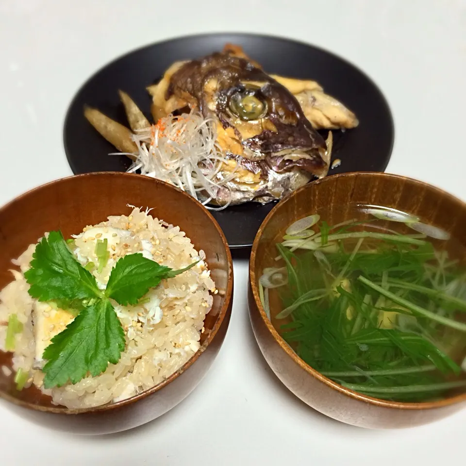 で、鯛めし、鯛の潮汁、鯛の兜煮|うえの たけしさん