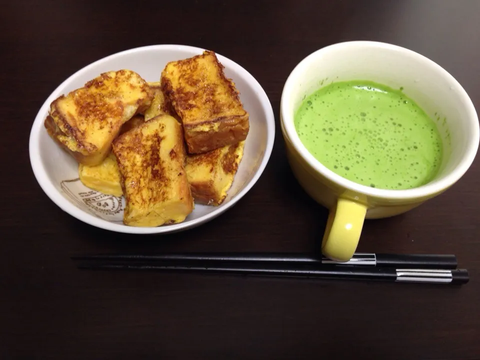 フレンチトーストと抹茶カプチーノ|rie.Fさん