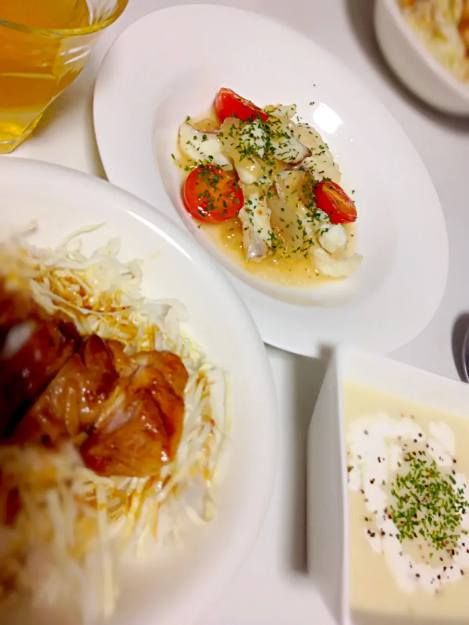 アクアパッツァとビシソワーズ、照り焼き丼|じゃむこさん