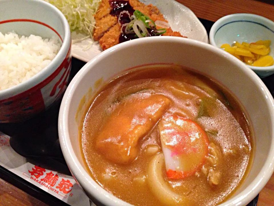 ミニカレーうどんととんかつのランチ。|liccaさん