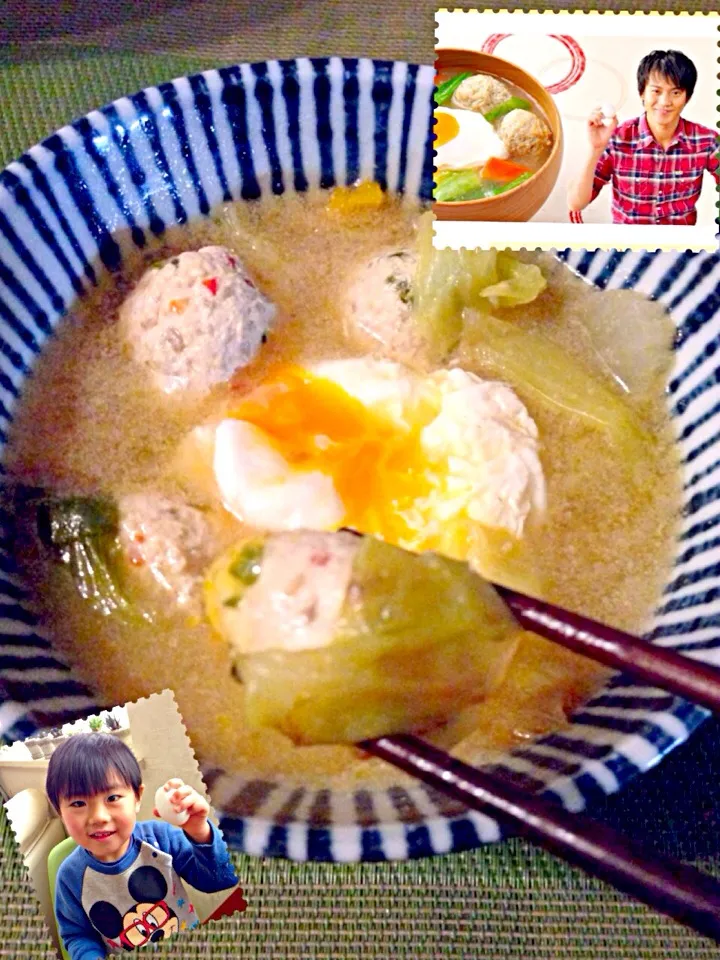 Meltingly Egg&chicken dumplings superb soup ♨とろ玉鶏肉団子の絶品汁|🌈Ami🍻さん