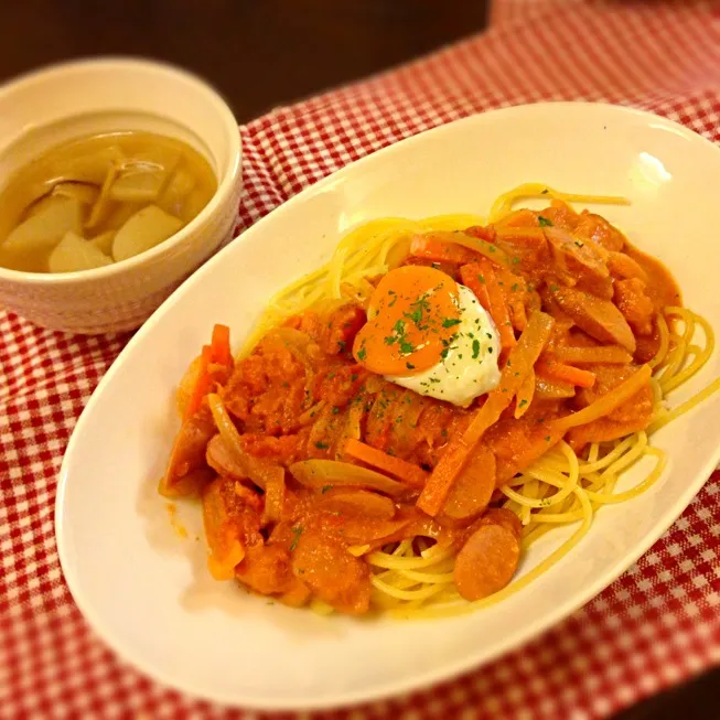 トマトクリームパスタとカブのスープŧ‹"((｡´ω`｡))ŧ‹"|ゆかさん