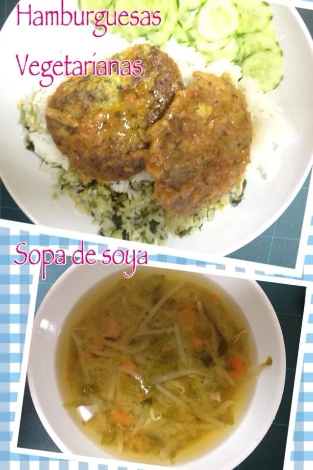 Sopa de soja y amburguesas  de soja|luz nellyさん