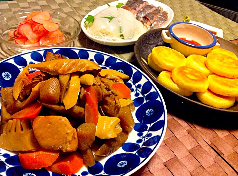 筑前煮の晩ご飯|有山さん