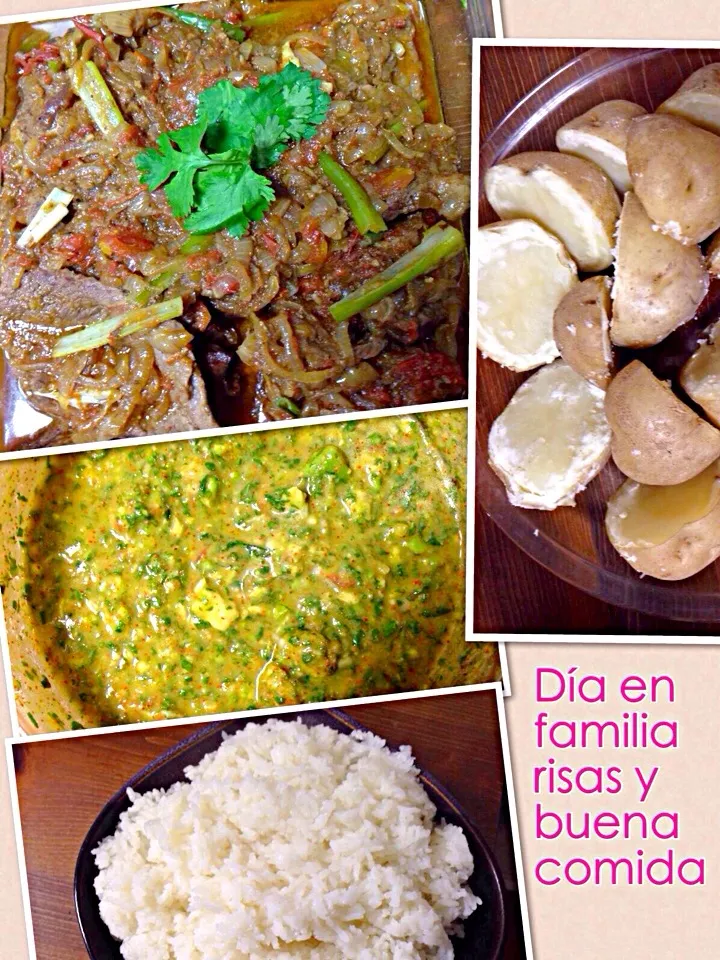 Carne guisada, papas cocidas y un delicioso ají de aguacate|luz nellyさん