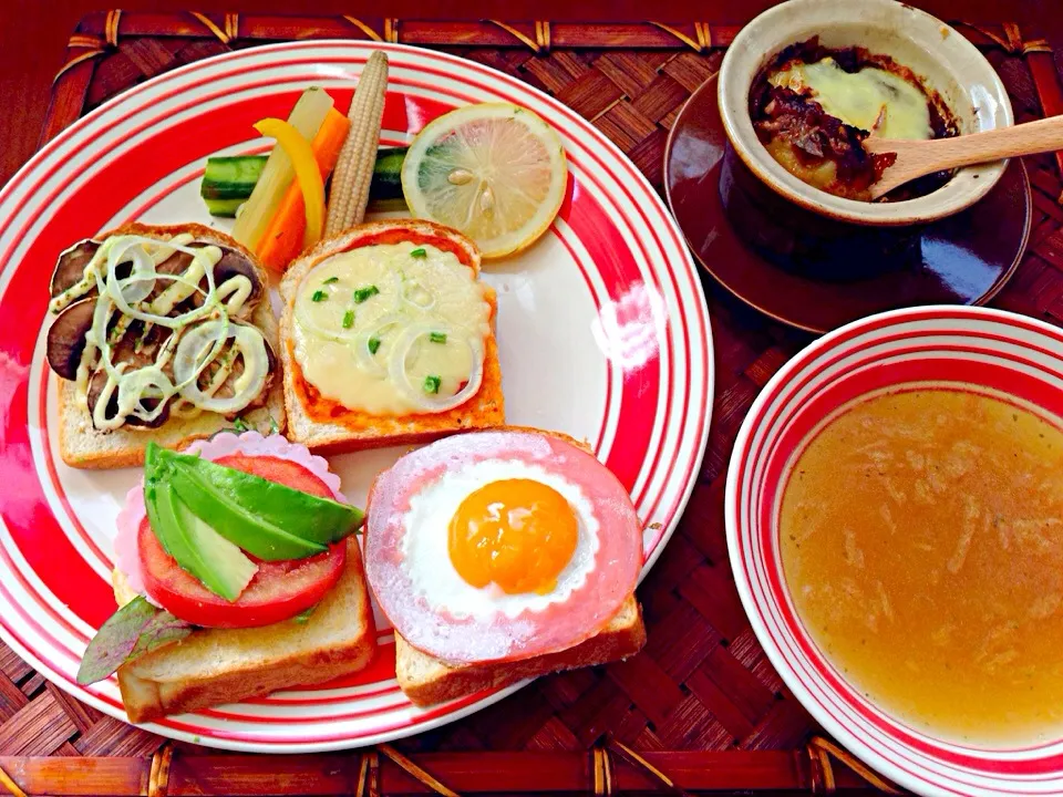 Assorted open sandwich🍞ﾐﾆﾌﾞﾚｯﾄﾞで色々ｵｰﾌﾟﾝｻﾝﾄﾞ|🌈Ami🍻さん