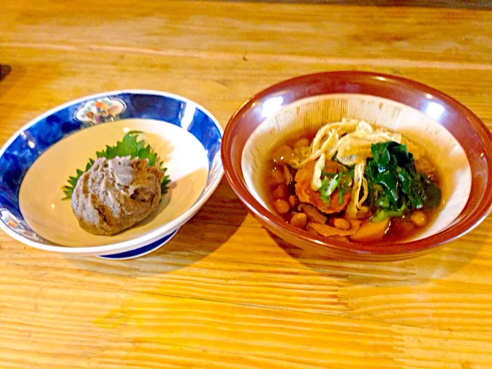 蕎麦がき と けんちん汁|亀戸 養生蕎麦 高のさん