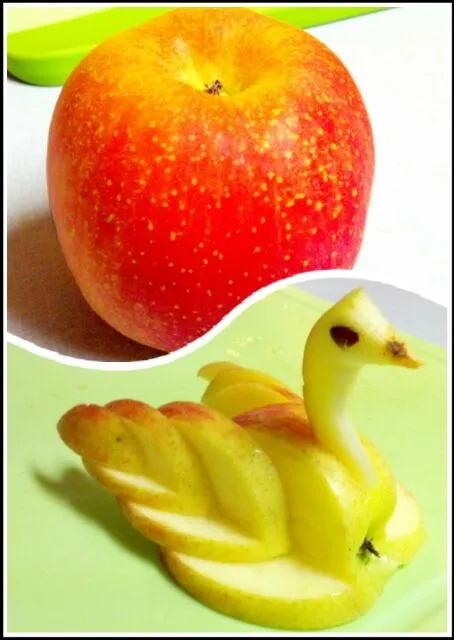 My son turned an apple to a beautiful swan.|Vanessaさん