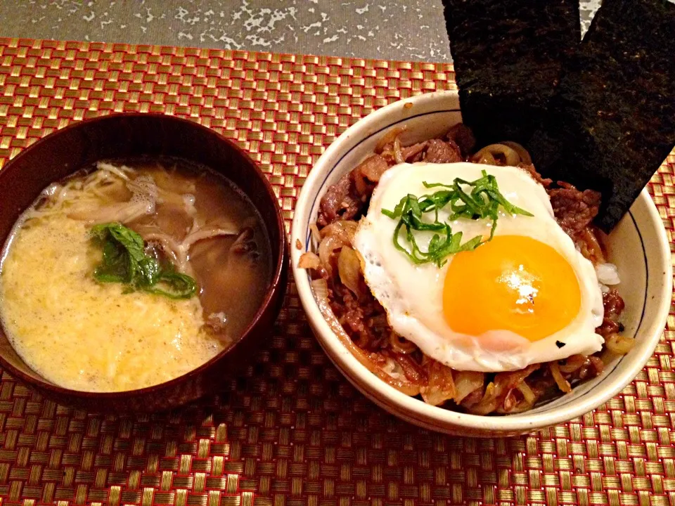 山芋すまし汁とプルコギ丼|まるいのさん