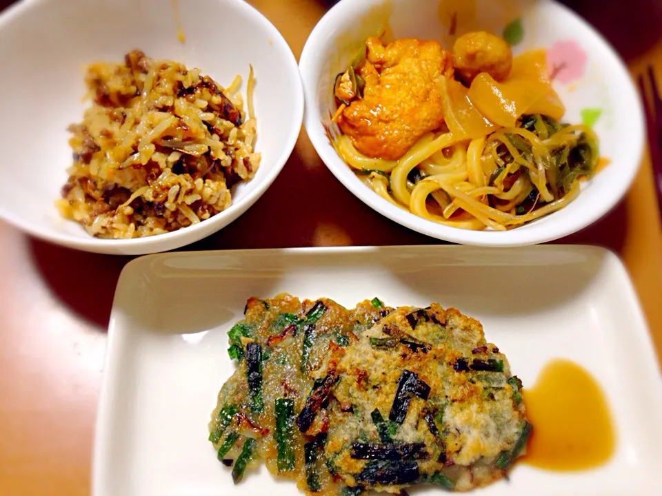 じゃが芋チヂミ&チゲ鍋うどん|きよちゃんさん