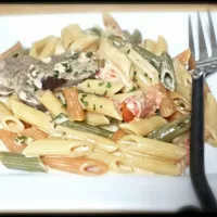 pasta and sausage with spicy cream sauce|Kiiさん