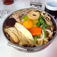 Snapdishの料理写真:すき焼きうどん|yumikoさん