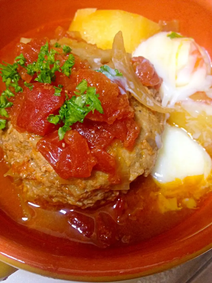 トマト煮込みハンバーグ💕|ひまさん